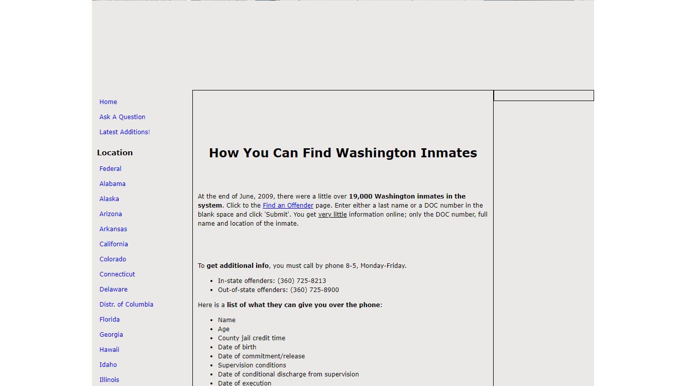 Washington Inmates - The Free Inmate Locator